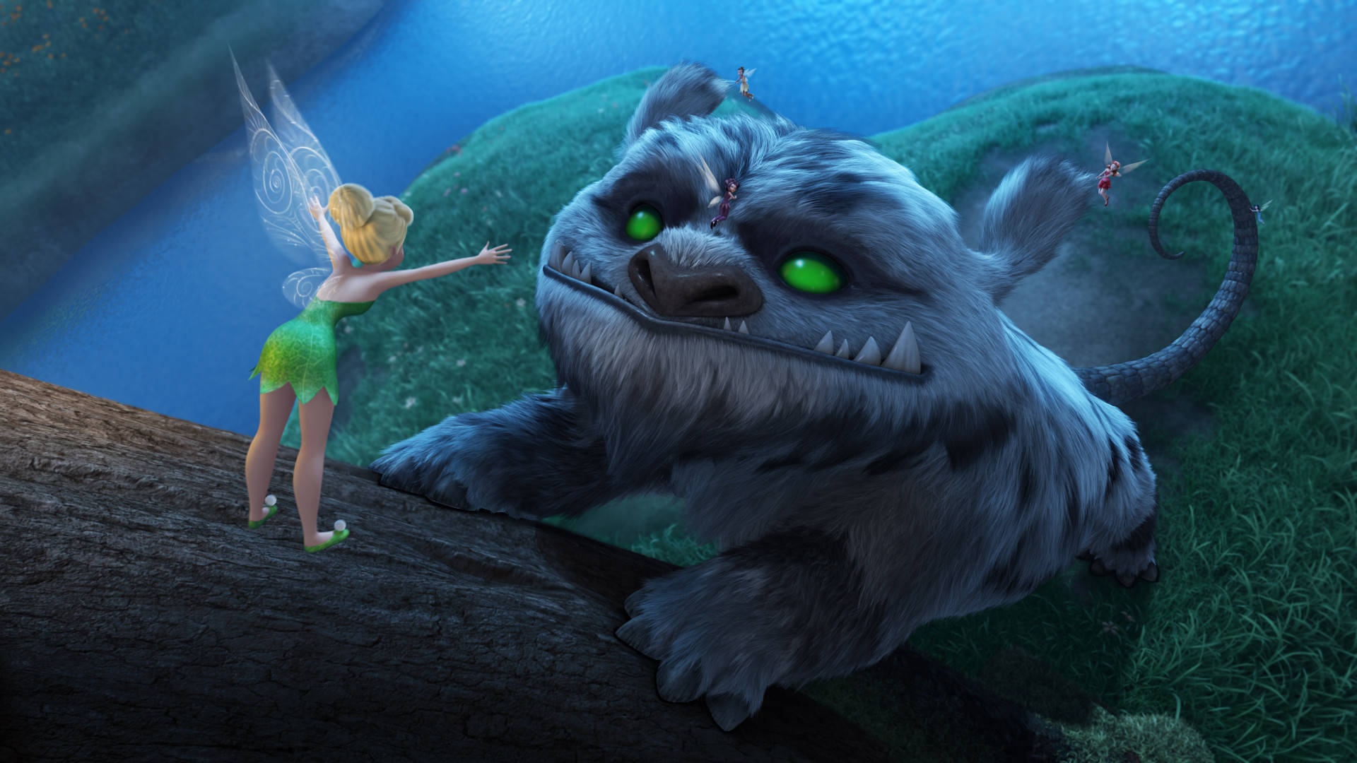 Tinker Bell With A Giant Creature Wallpaper