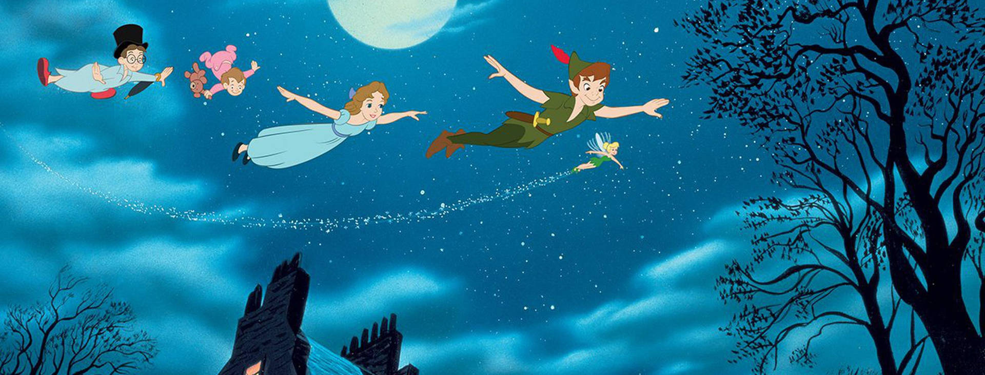 Tinkerbell Med Peter Pan Wallpaper