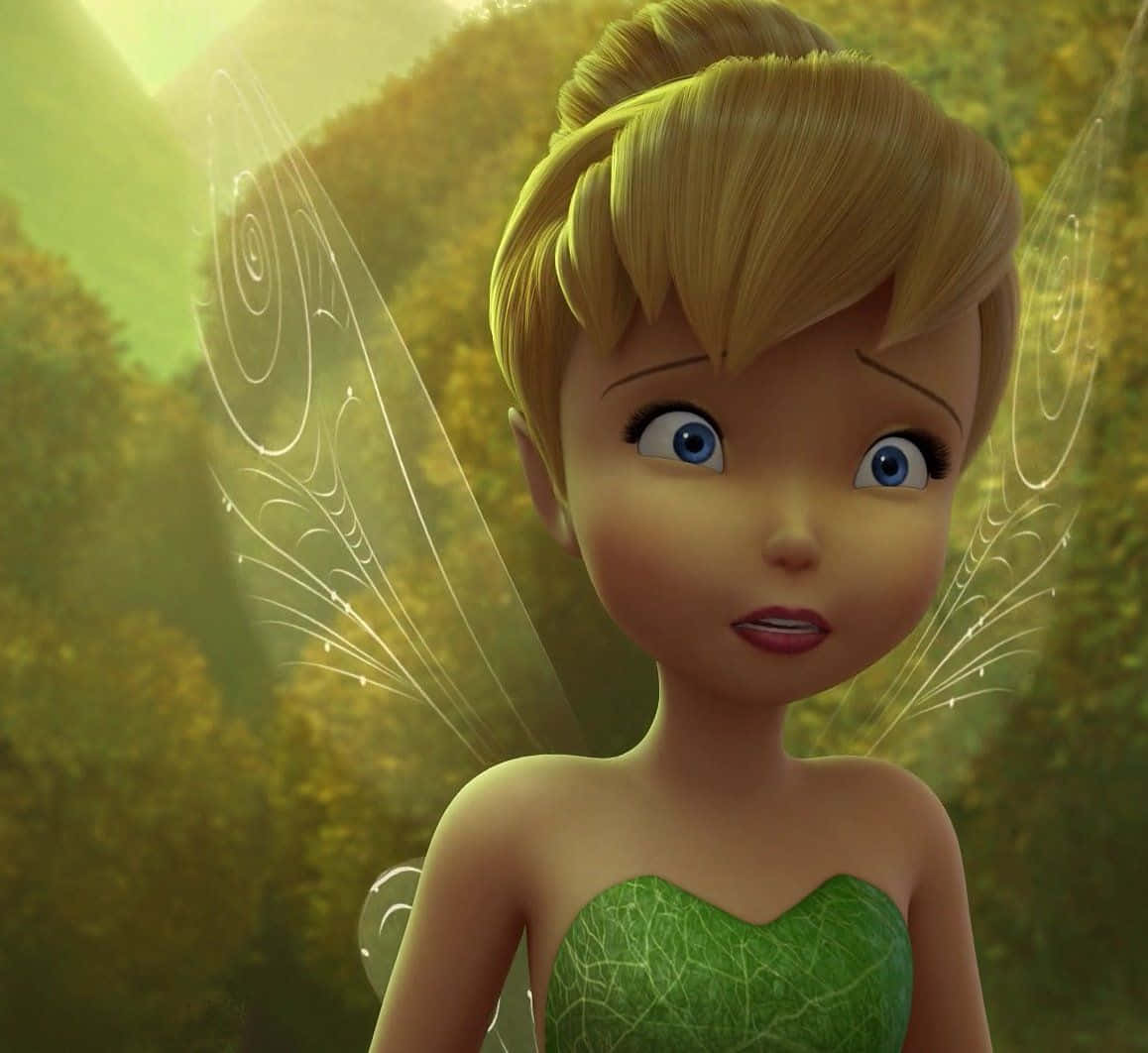 Tinkerbell, the beloved Disney character, takes flight.