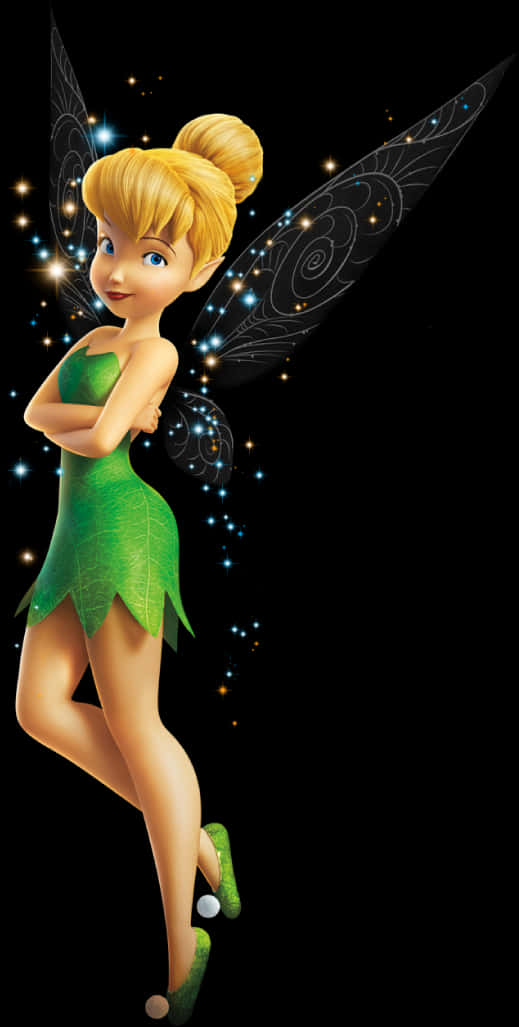 Tinkerbell Sparkling Fairy Illustration PNG