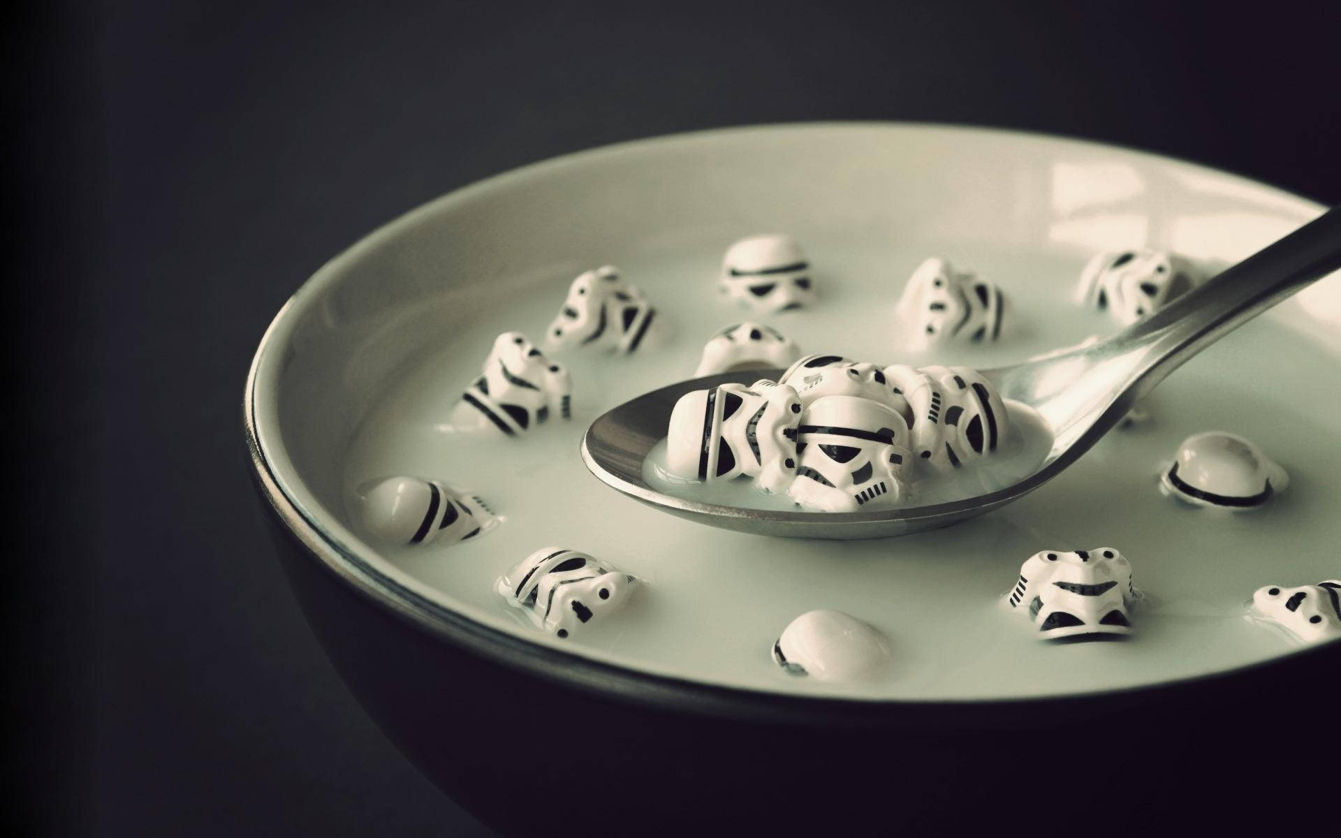 Tiny Darth Vader Heads In Bowl Background