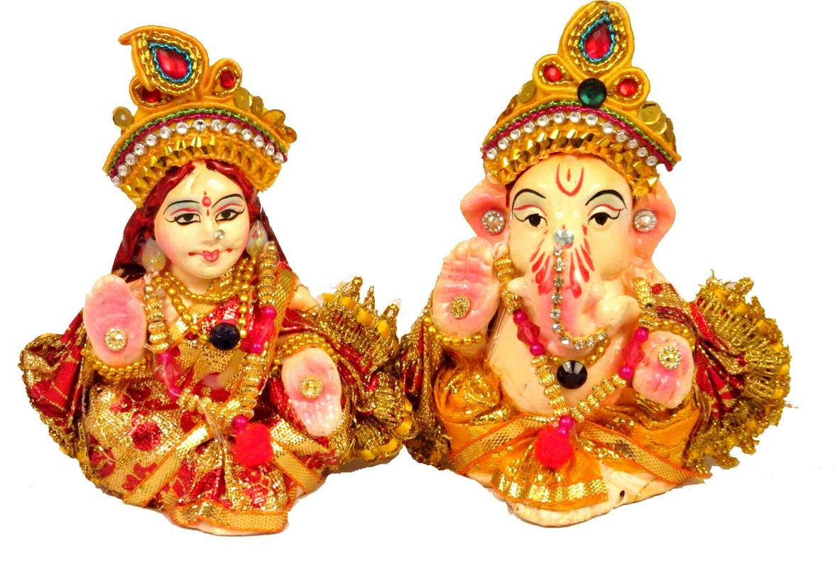 Pequeñoganesh Y Lakshmi Decorativos Fondo de pantalla