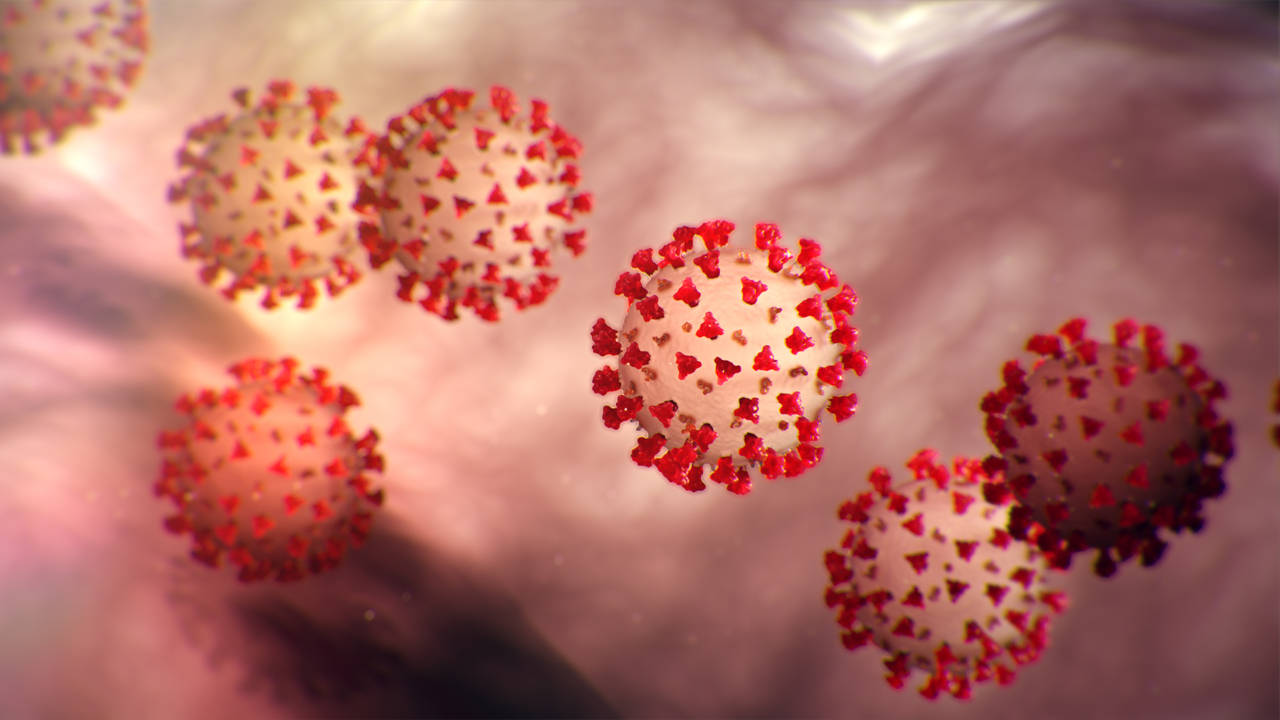 Tiny Particles Of Coronavirus Background