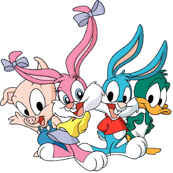 Tiny Toon Characters Group Pose PNG