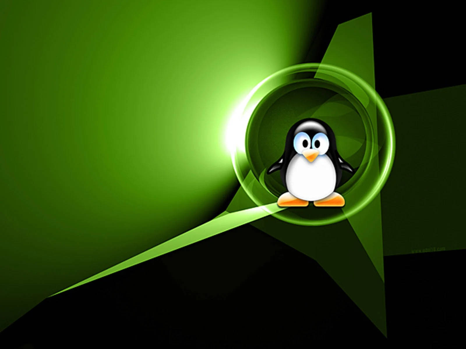 Tiny Tux Linux Desktop Graphic Art Wallpaper