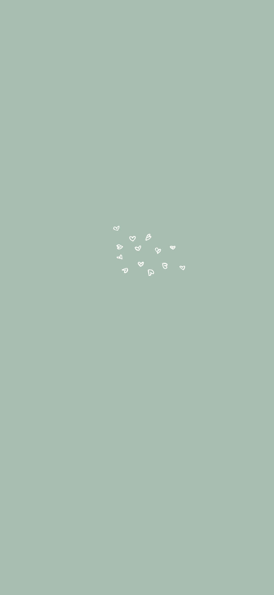 Tiny White Hearts Sage Aesthetic Wallpaper