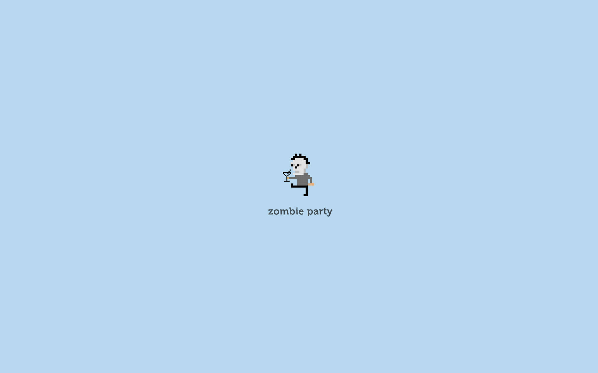 The tiny zombie hidden in the minimalist landscape Wallpaper