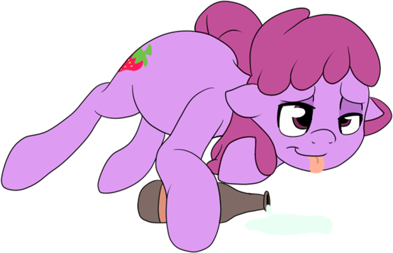 Tipsy Cartoon Pony Spilled Milk PNG