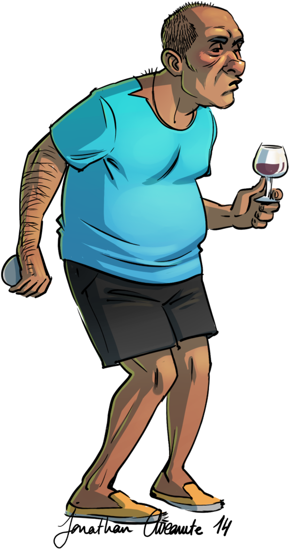 Tipsy Man Holding Wine Glass PNG