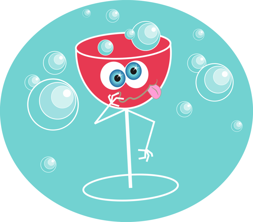 Tipsy Wine Glass Character PNG