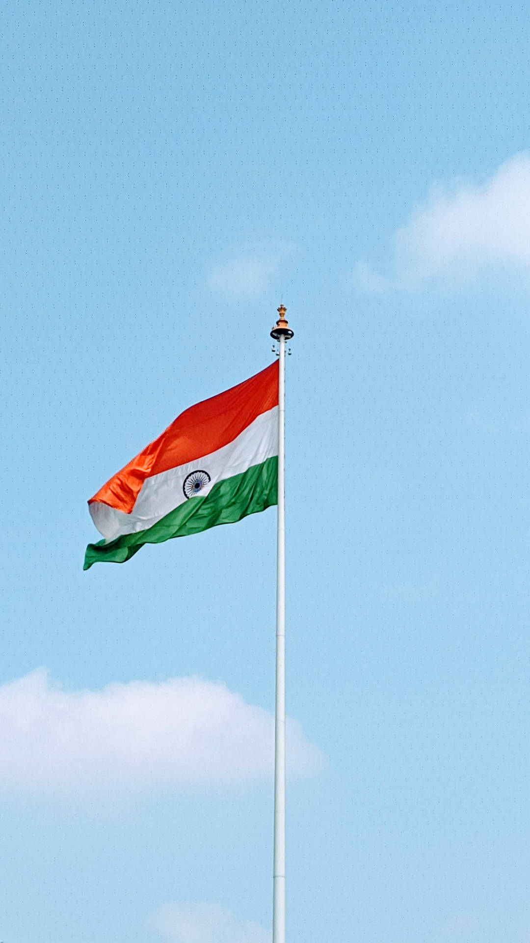 Download Tiranga Indian Flag On Pole Wallpaper 