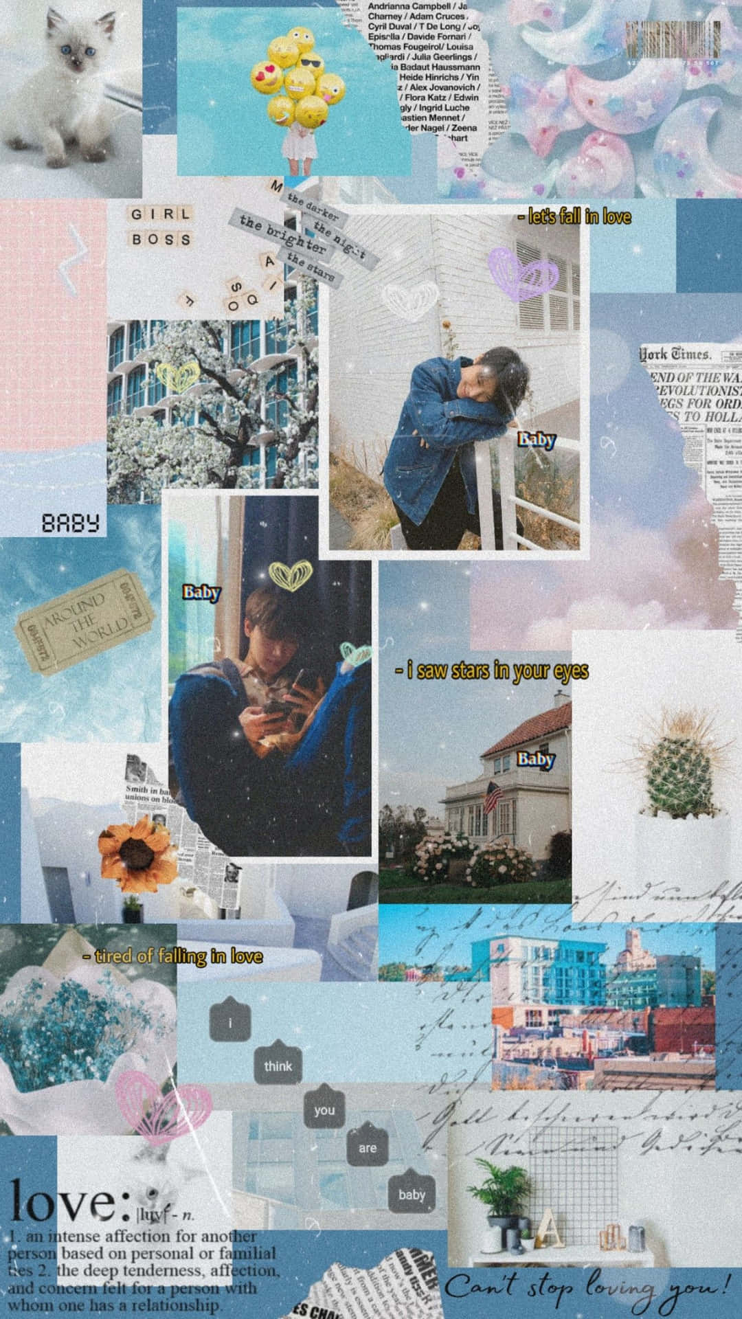 Tired Love Aesthetic Collage Wallpaper