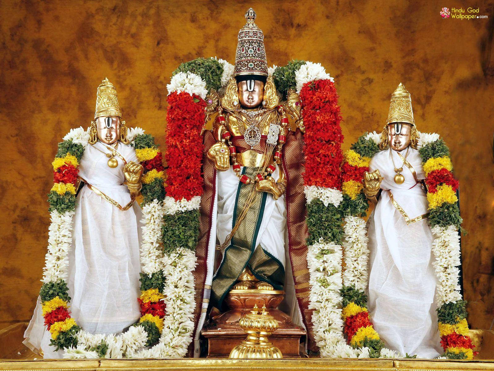 Tirupati Balaji Three Statues Wallpaper