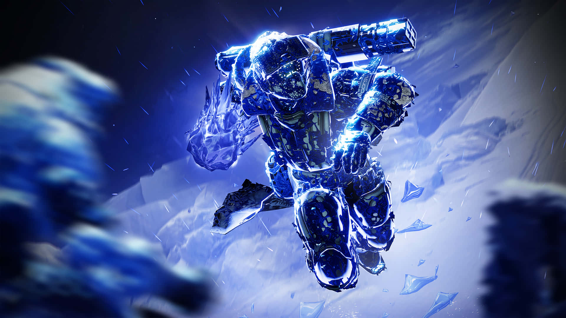En titan helt i voldsom kamp i videogame Destiny 2. Wallpaper