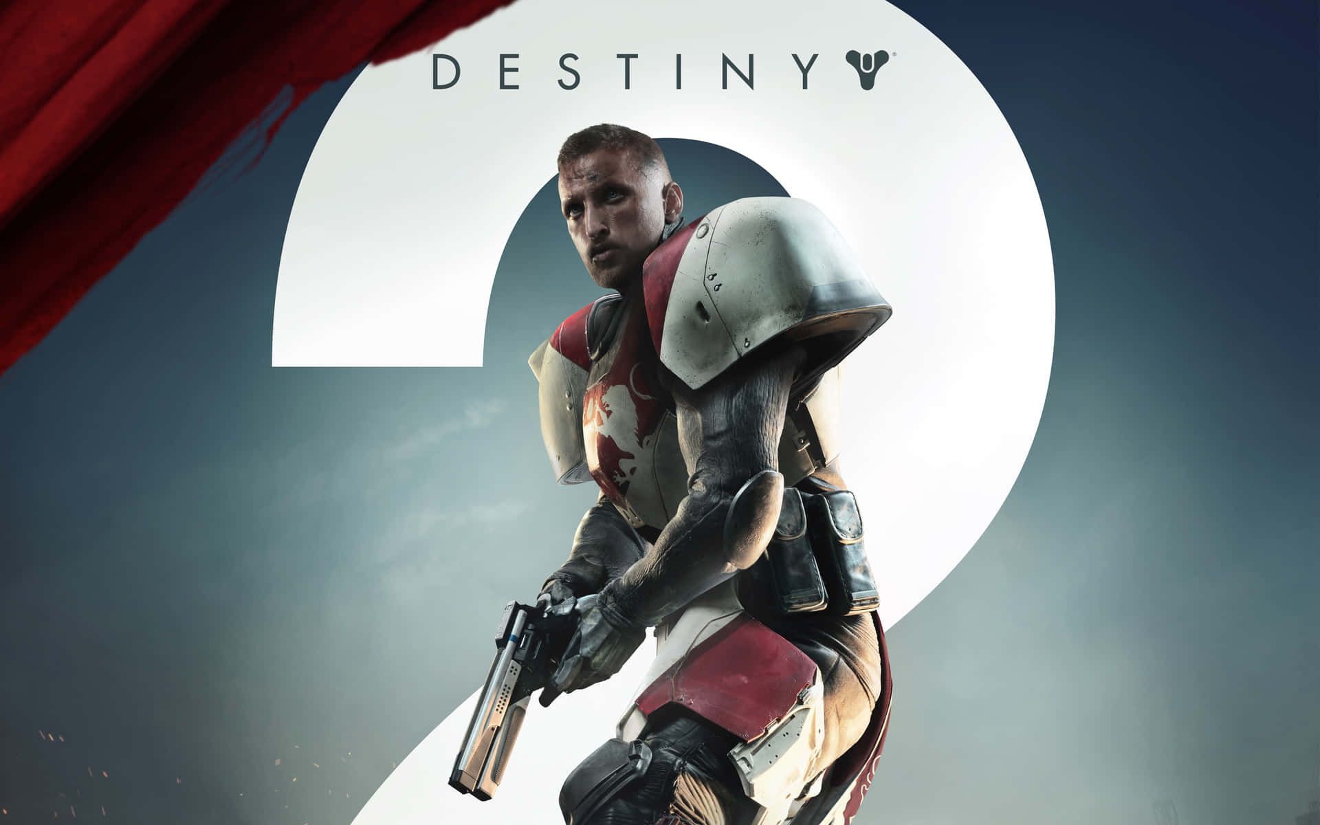 Bilden Titan Som Undersöker En Stadsvy I Destiny 2. Wallpaper