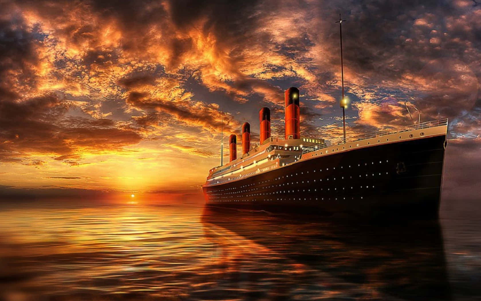 Titanic departing on her maiden voyage