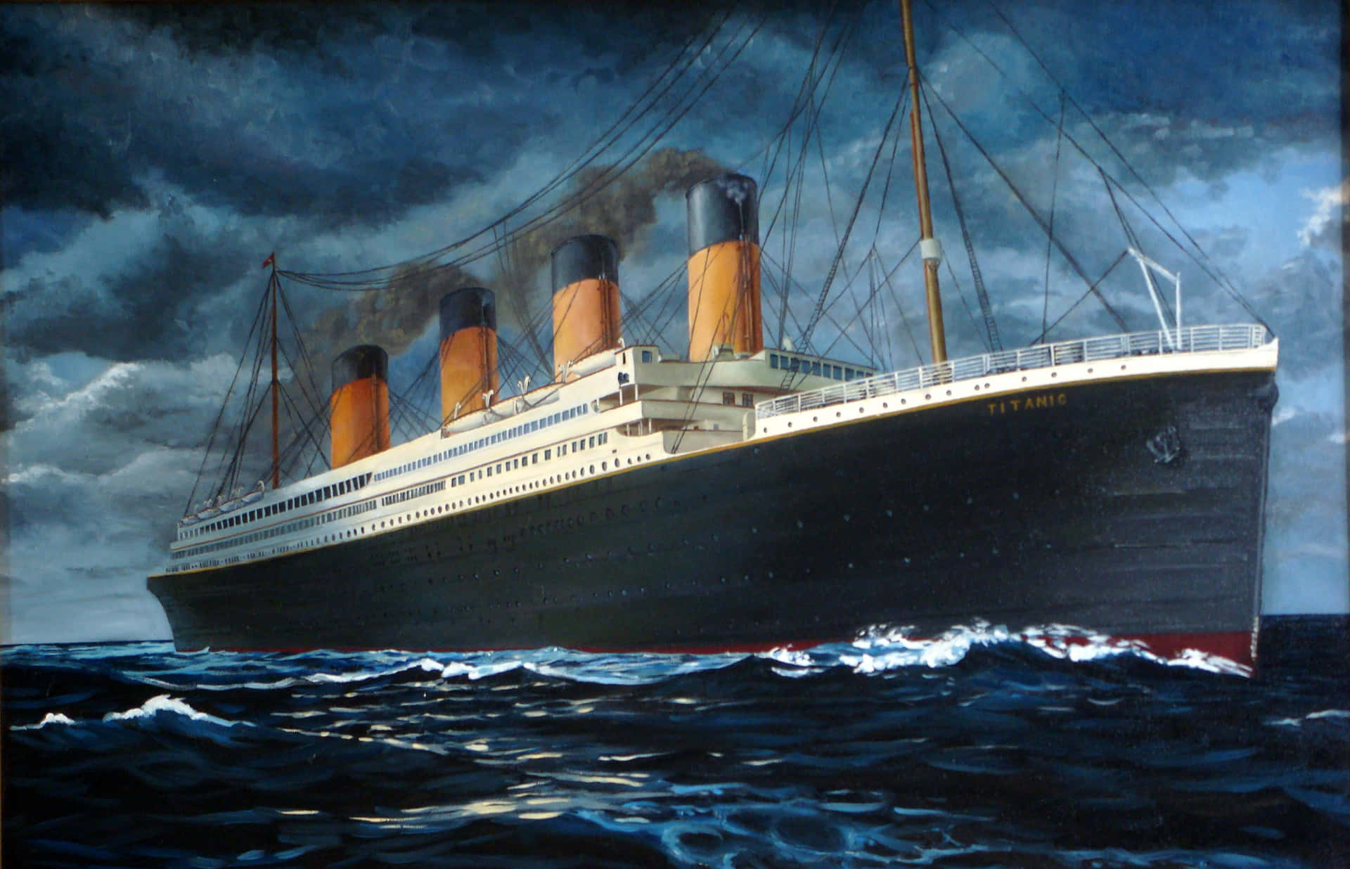 L'iconicanave Titanic Durante Il Suo Ultimo Viaggio.