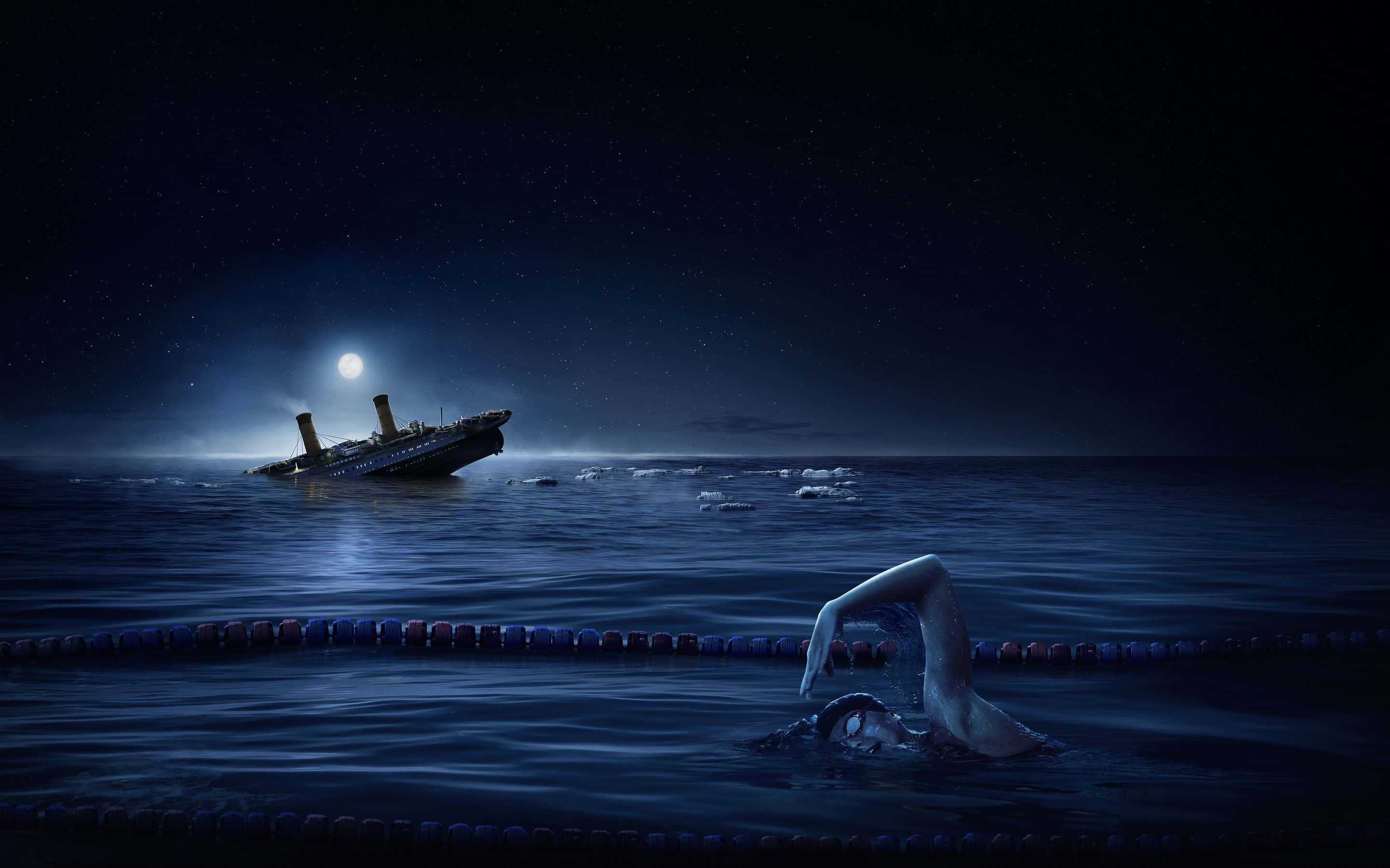 Diemajestätische Titanic Bricht Zu Ihrer Letzten Reise Auf
