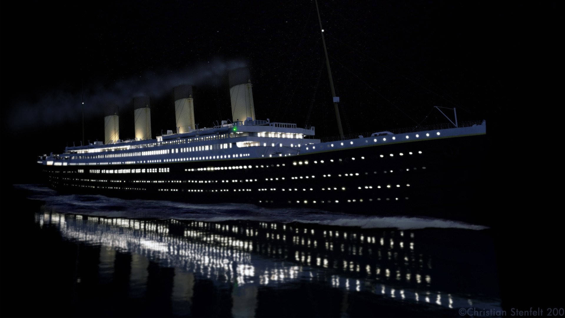 Titanic Ship At Night Wallpaper