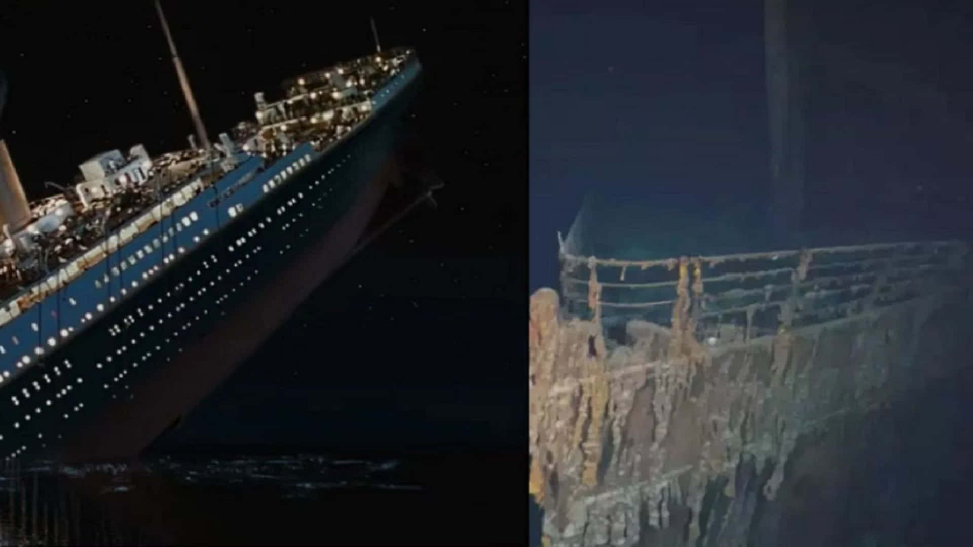 Fotodel Relitto Del Titanic Affondato Sott'acqua