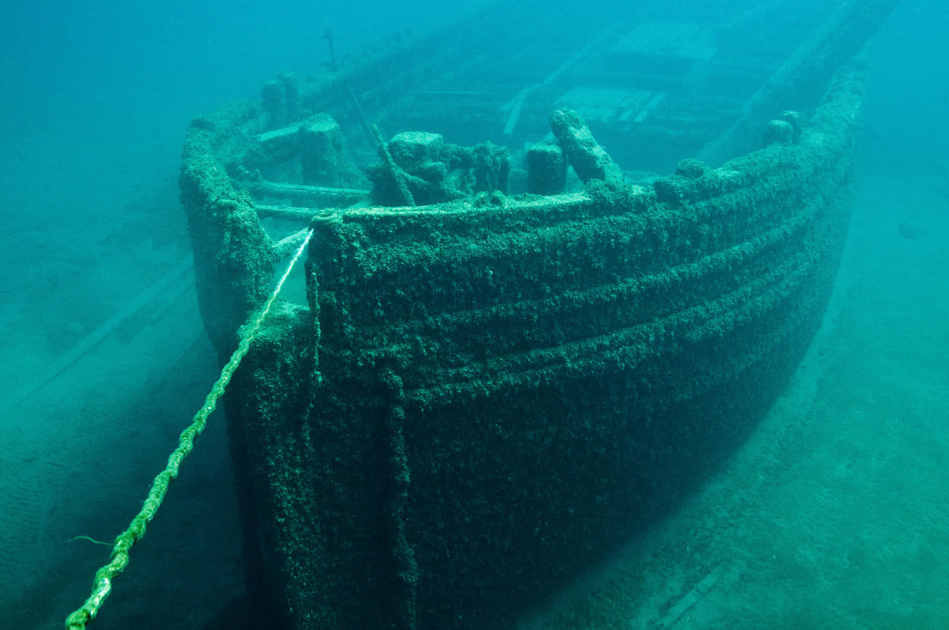 Immaginedel Titanic Sommerso Sotto L'acqua