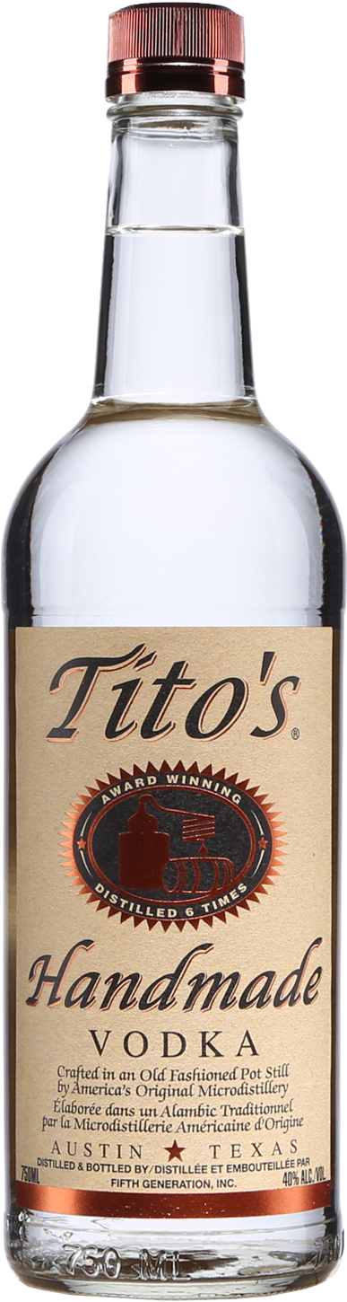 Titos Handmade Vodka Bottle PNG