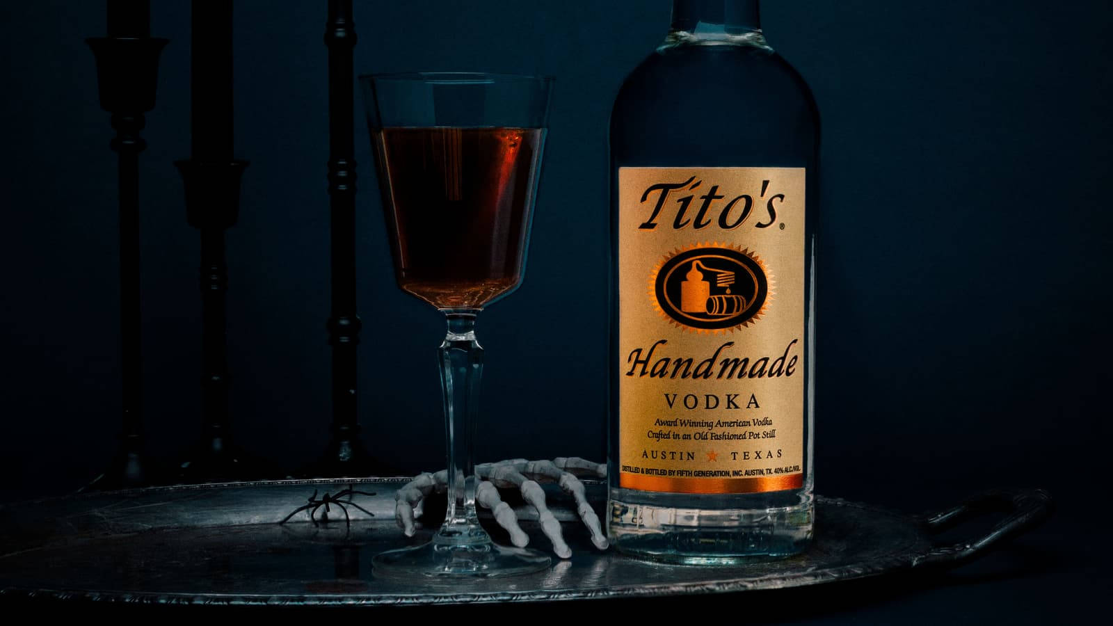 Titos Vodka Served On Wine Glass Wallpaper