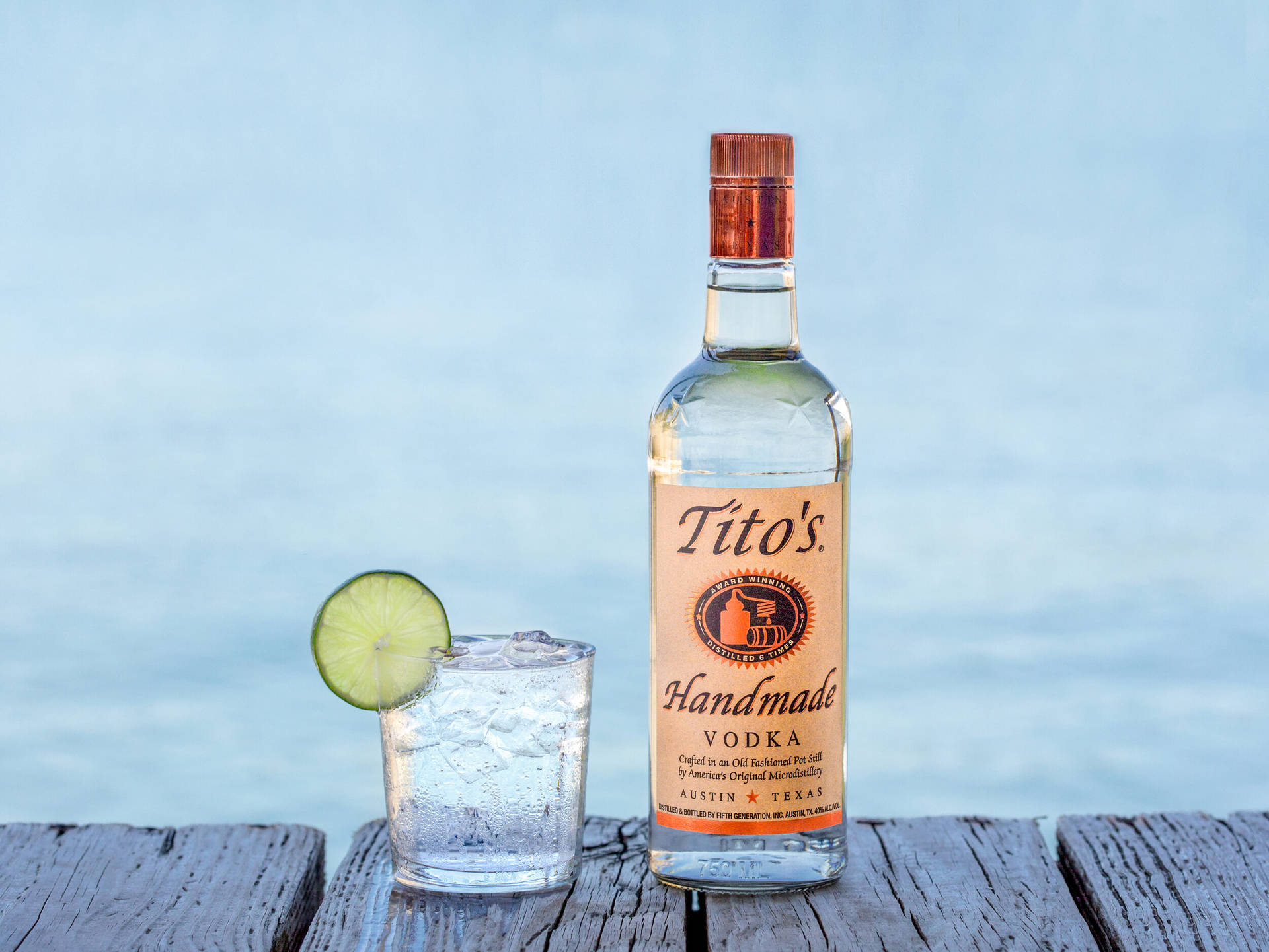 Titos Vodka Served With A Lime Wallpaper