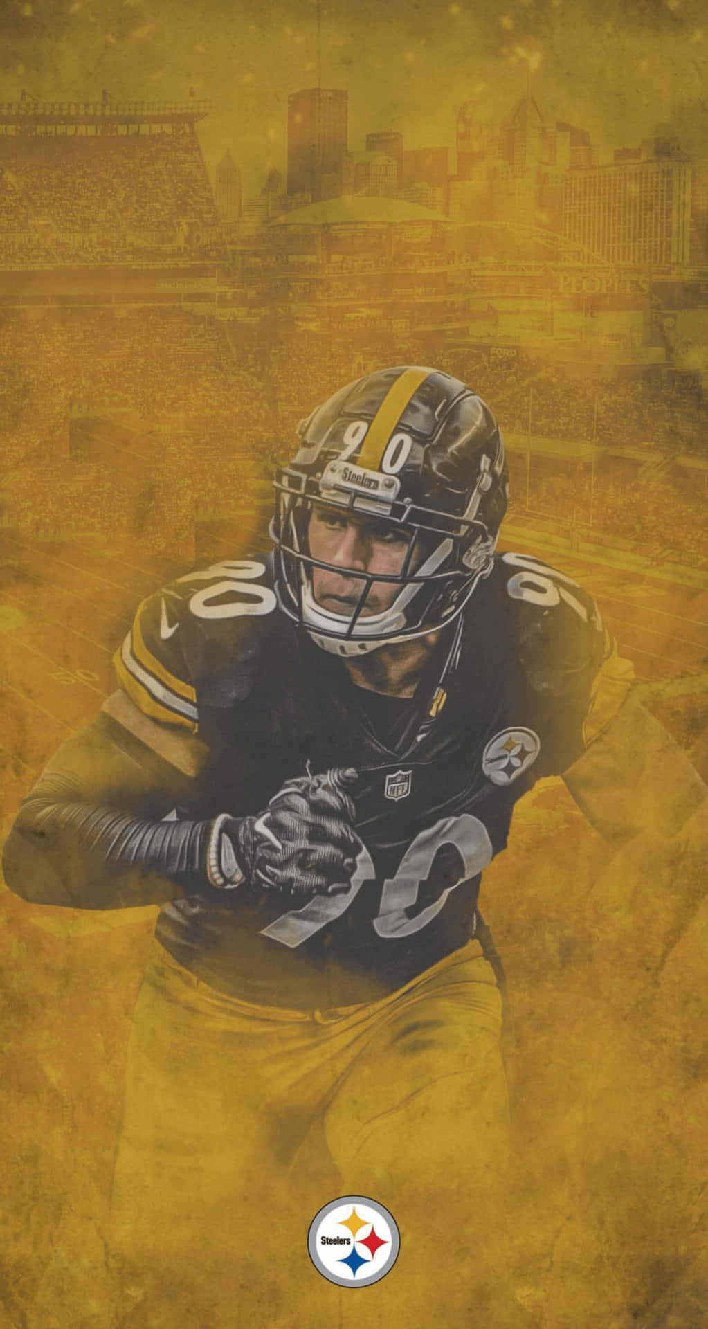 Pittsburgh Steelers' T.J. Watt in action Wallpaper