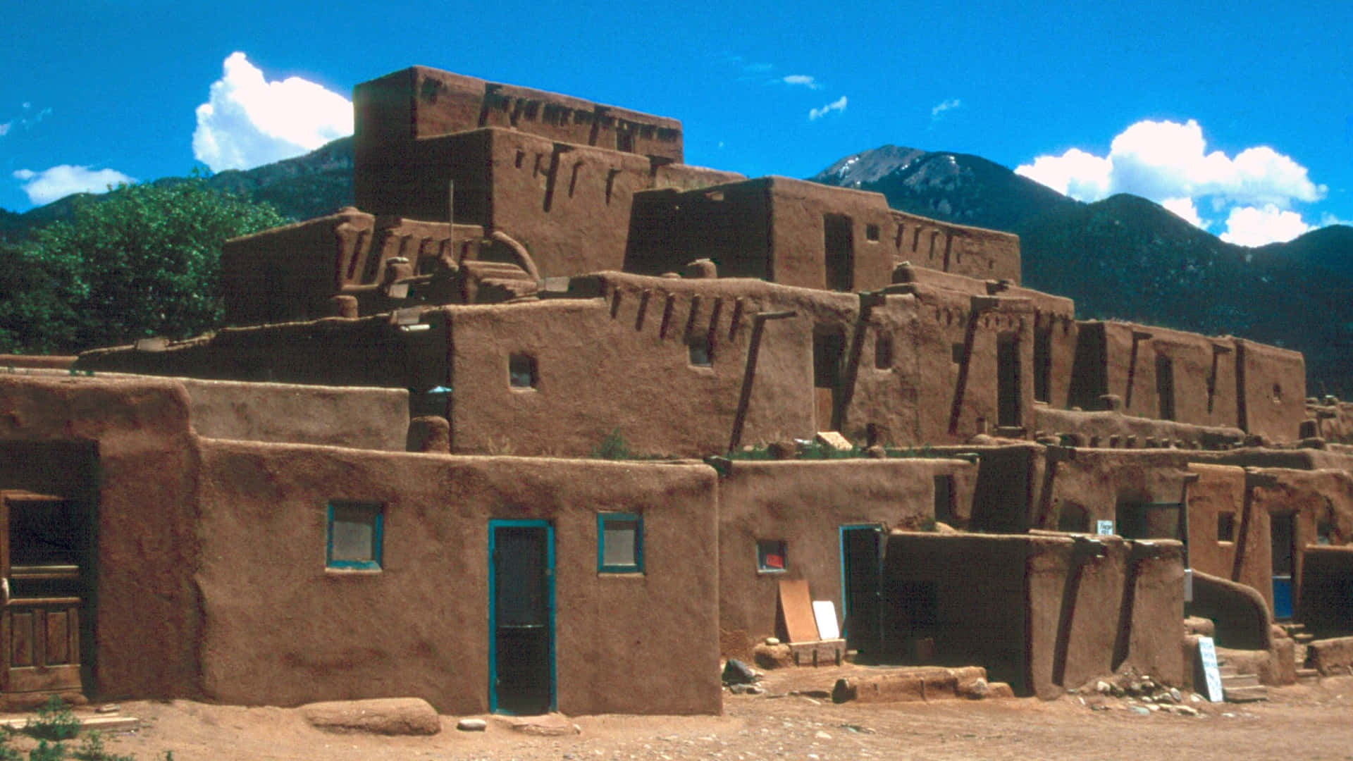 Ancient Native Architecture at Taos Pueblo Wallpaper