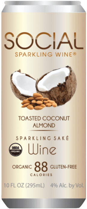 Toasted Coconut Almond Sparkling Sake Wine Can PNG