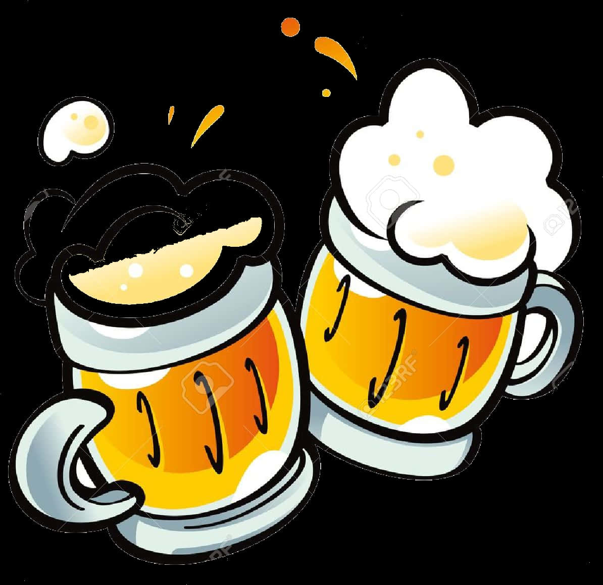 Cartoon Beer Mugs Cheers PNG