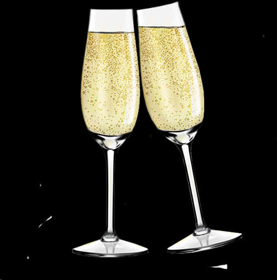 Toasting Champagne Flutes PNG