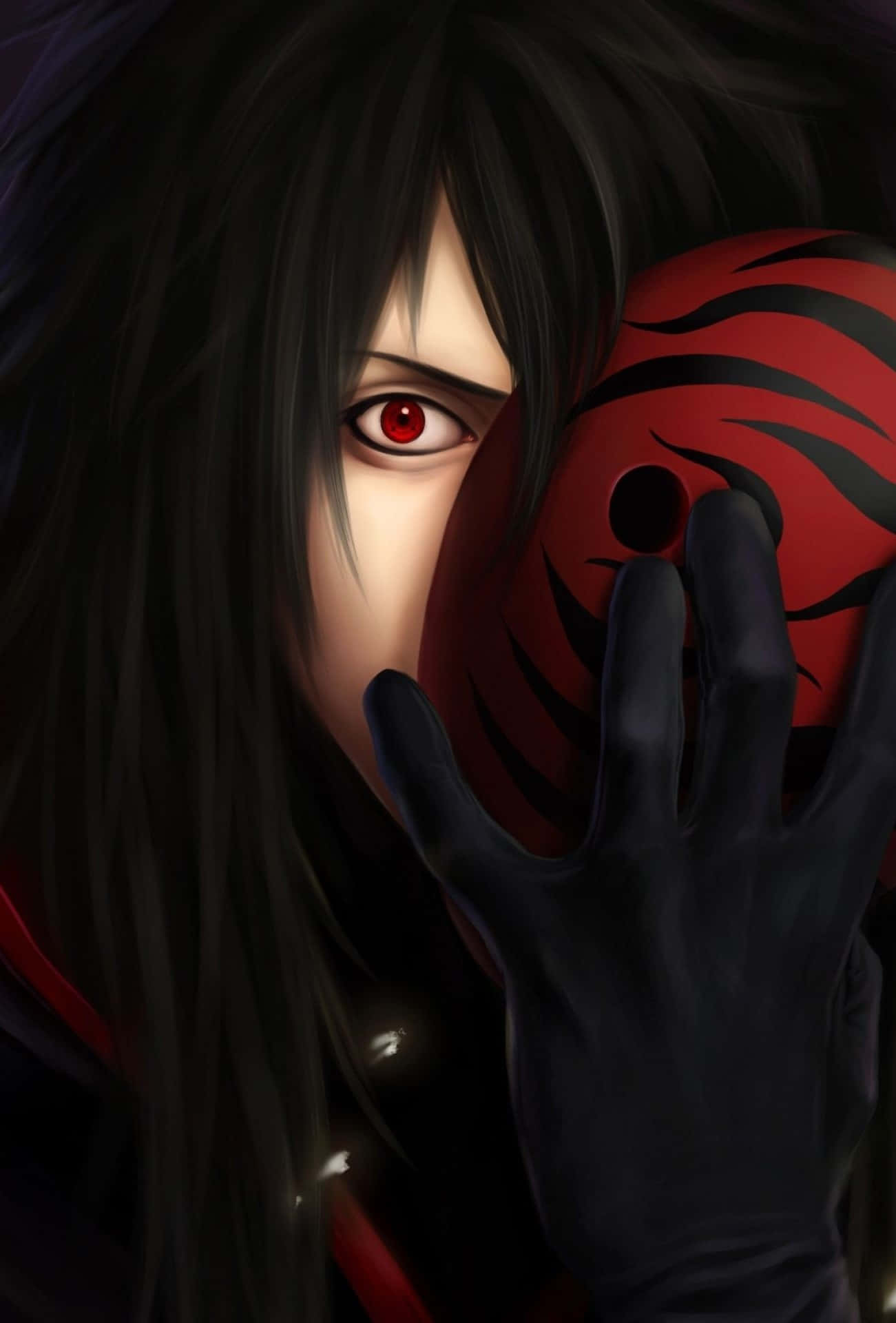 Unpersonaggio Anime Nero E Rosso Che Tiene In Mano Una Palla Rossa Sfondo