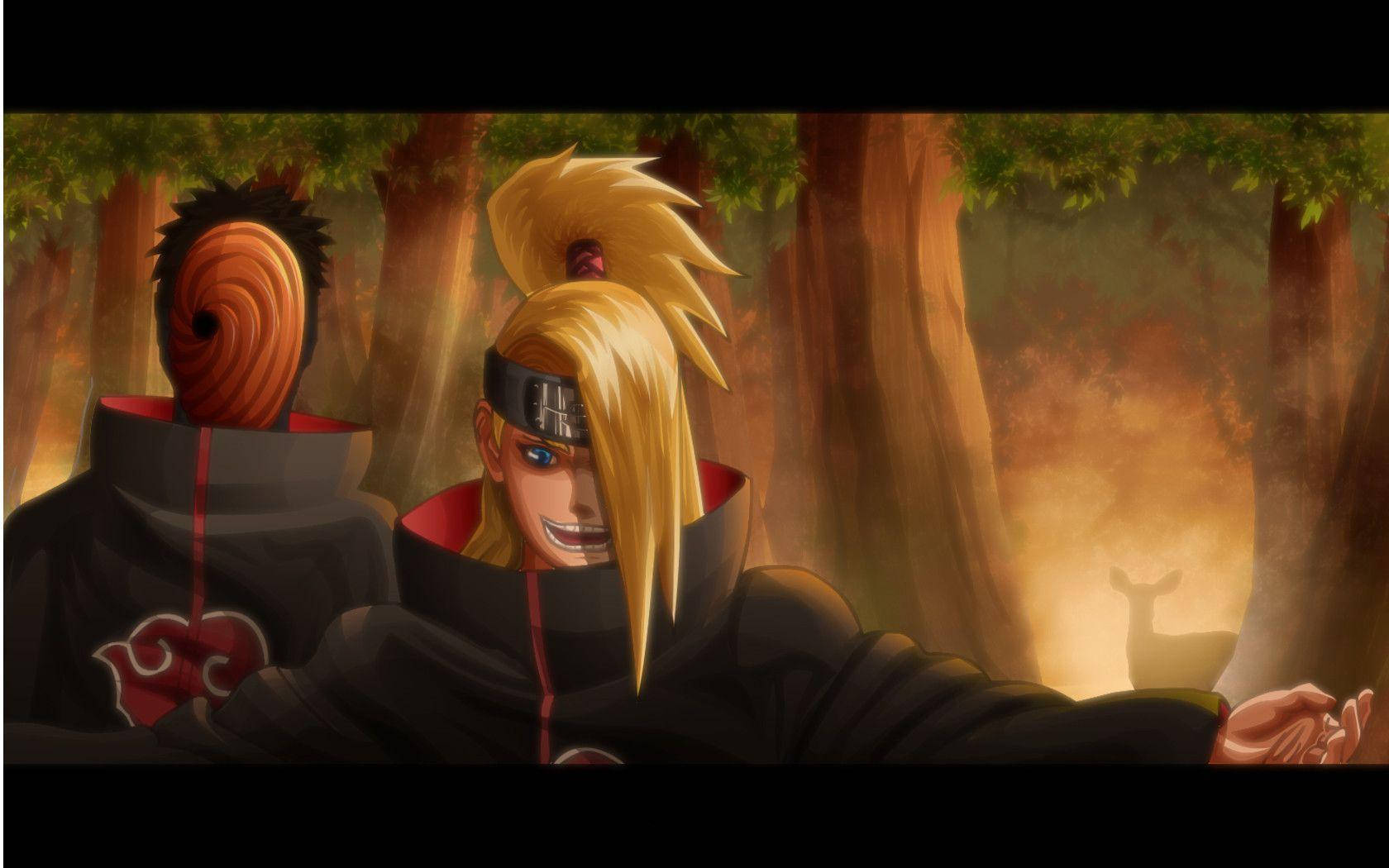 Tobi Naruto Deidara In Forest