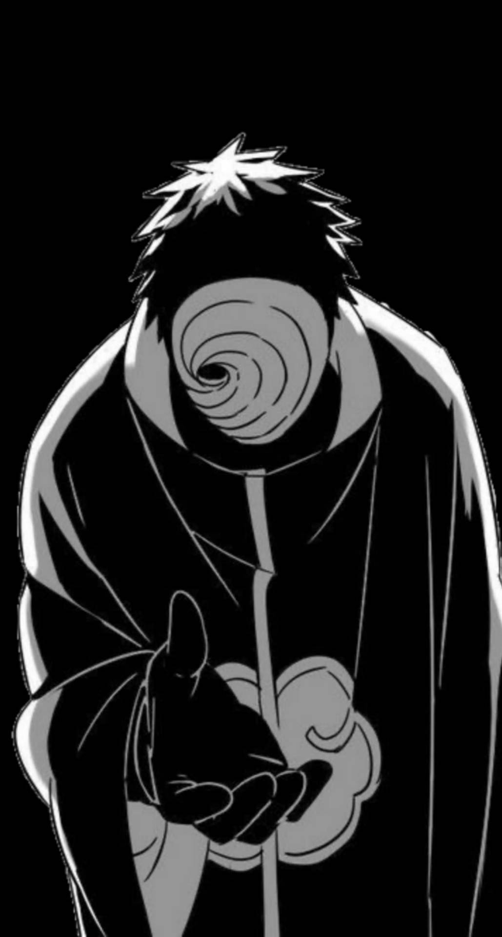 Tobi Naruto Portrait Black And White