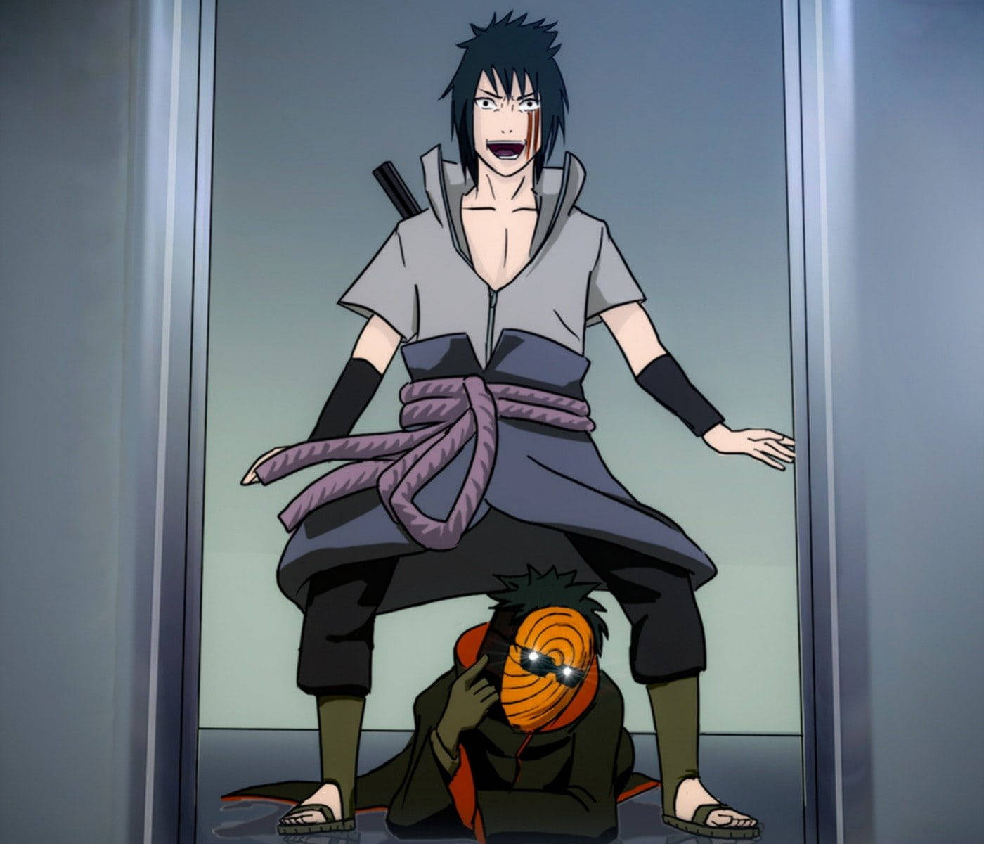 Tobi Naruto Sasuke Gangnam Style Elevator