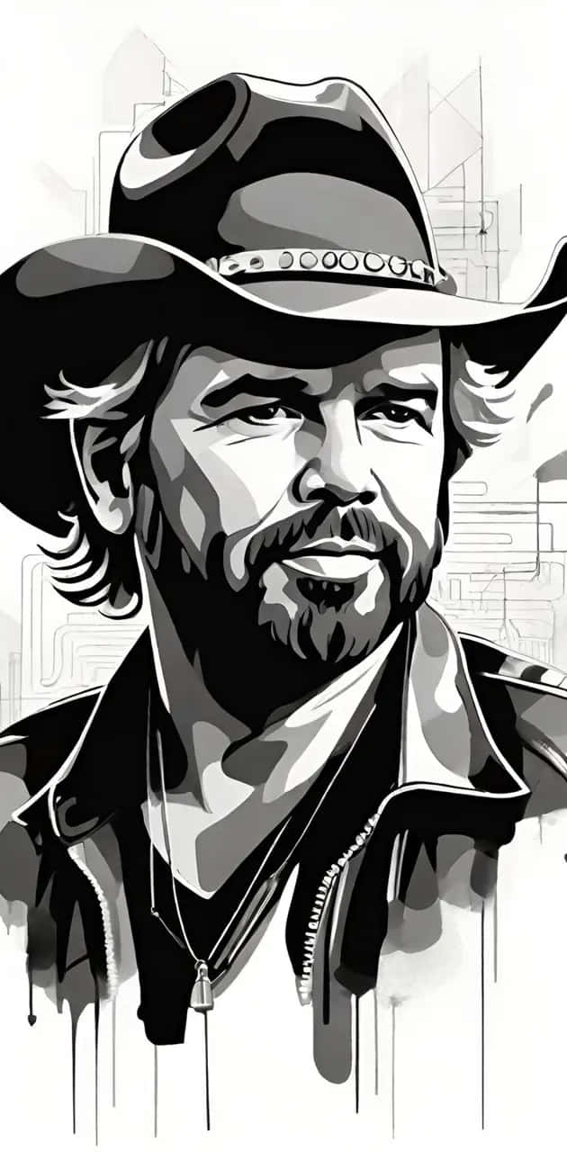 Toby Keith Country Music Legend Illustration Wallpaper