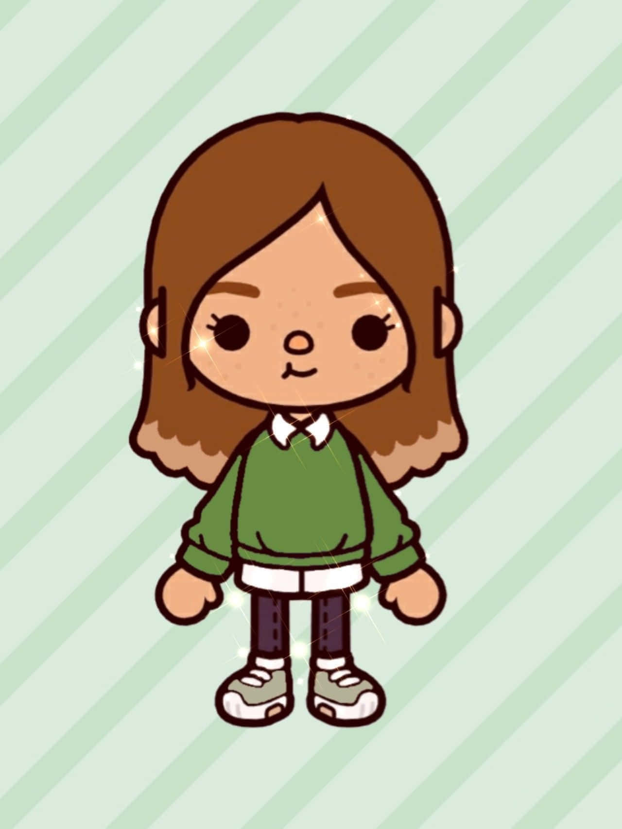 Toca Boca Character Green Sweater Wallpaper