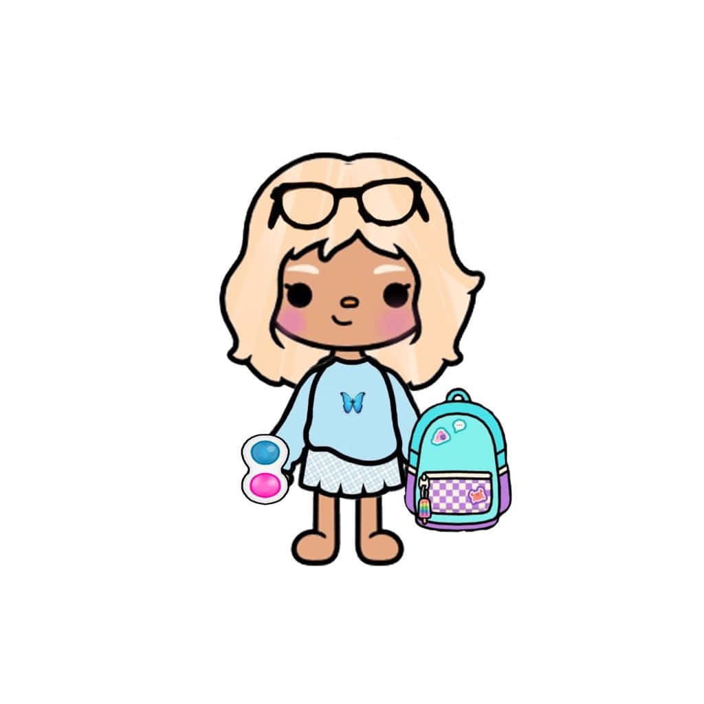 Toca Boca Character With Backpack Wallpaper