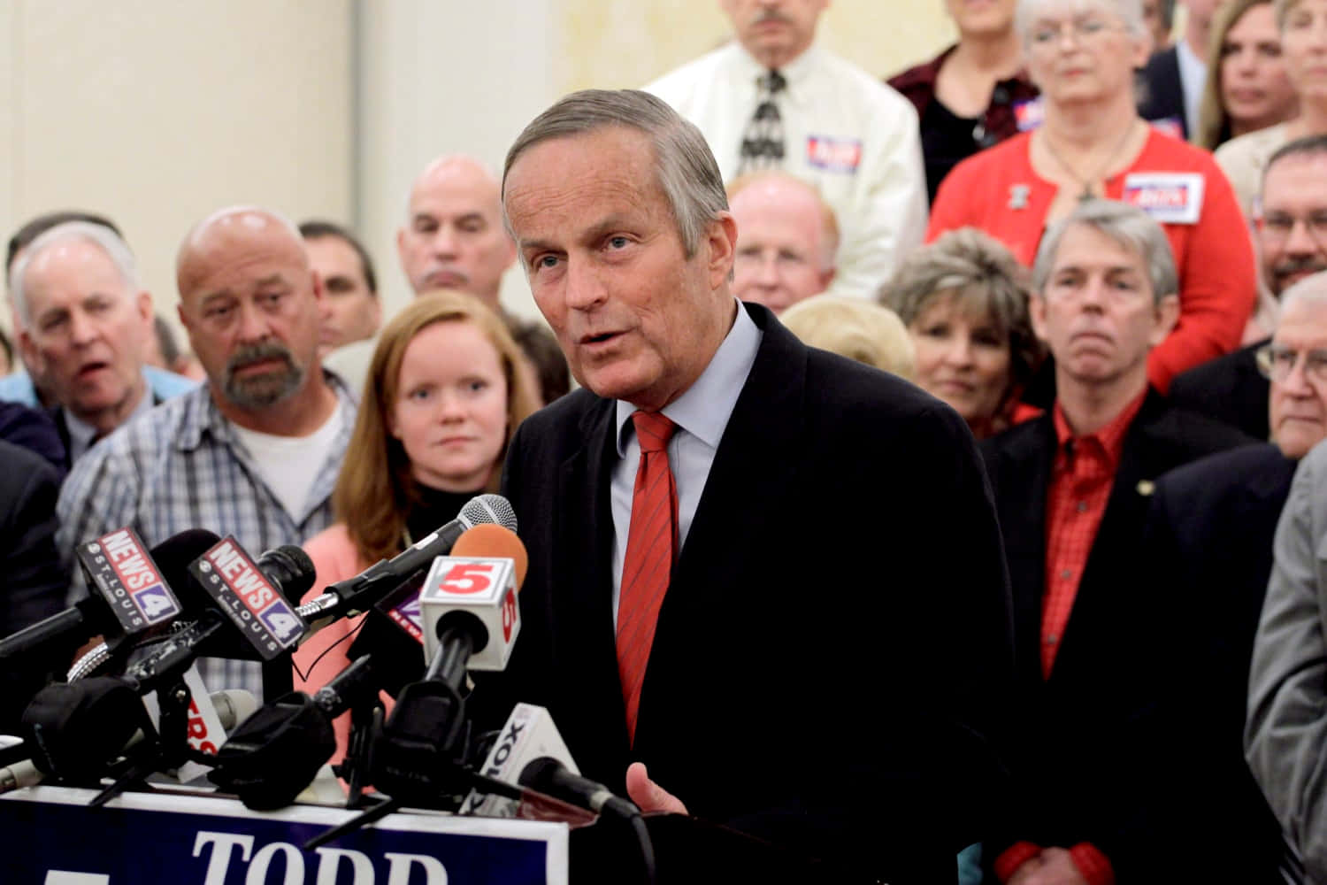 Todd Akin Speaking With Audience Background