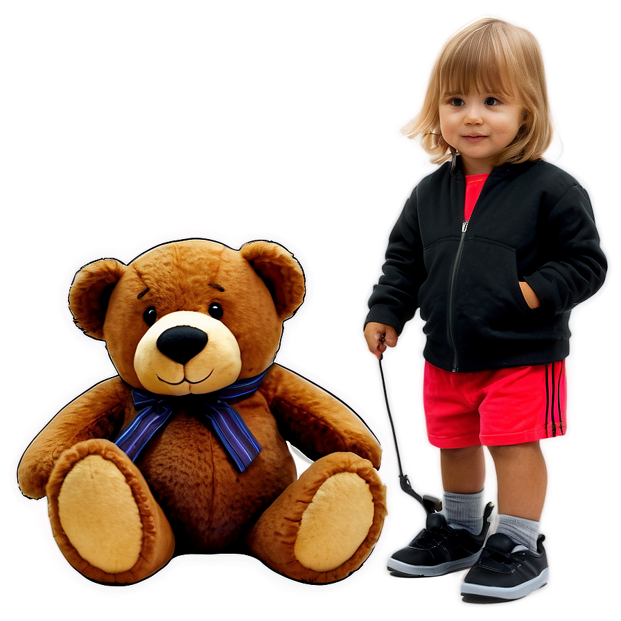Toddler With Teddy Bear Png Ein PNG