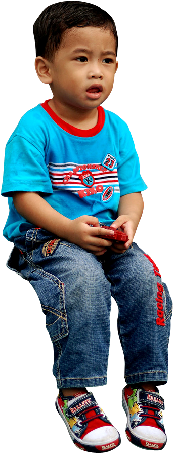 Toddlerin Blue Shirtand Jeans PNG