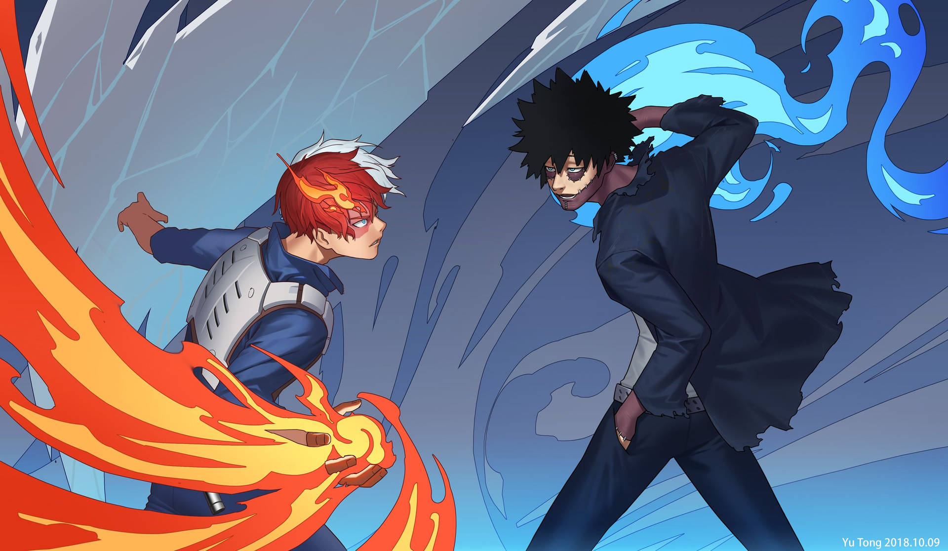 Todoroki and Dabi, two brothers on different paths Wallpaper