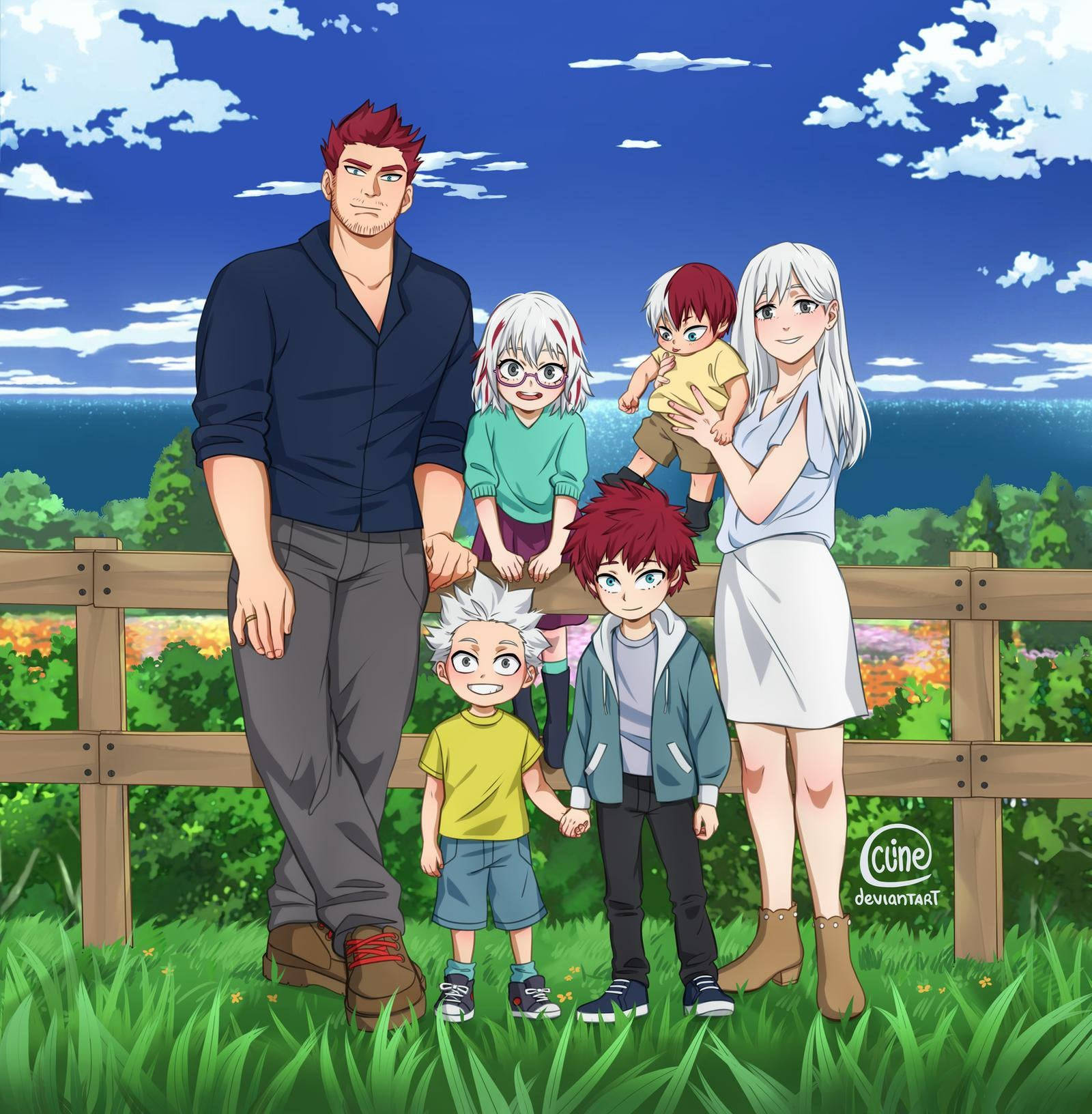 Todoroki Family Nature Background Wallpaper