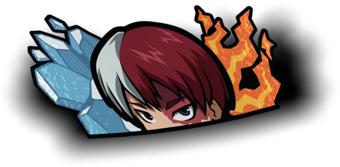 Todoroki Half Ice Half Fire Graphic PNG