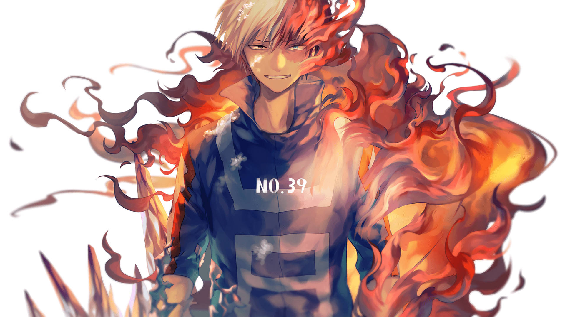 Todoroki Unleashes The Power Of Flames Wallpaper