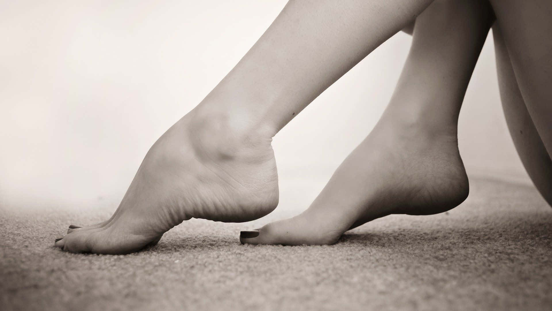 Toes In Black And White Photo Wallpaper