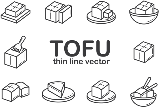 Tofu Icon Set Vector PNG