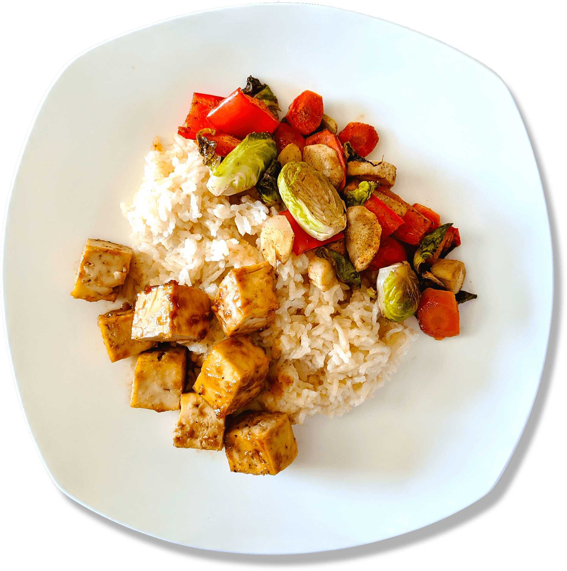 Tofu Vegetable Stir Frywith Rice PNG